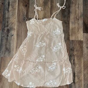 Spoiled Beige Dress with White Accents